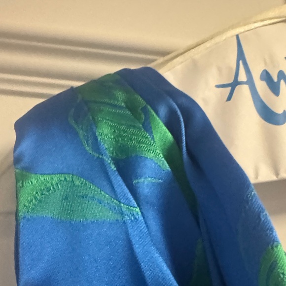 Shoshanna Vibrant Blue and Green One-Shoulder Dress - Picture 6 of 6